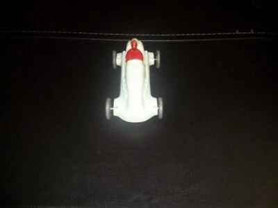 VINTAGE 1950’S PYRO RACER PLASTIC SOAP BOX DERBY CAR WITH DRIVER #2 WHITE - Image 1 of 3