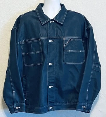 Jaqueta jeans Pelle Pelle Marc Buchanan casaco multibolso tamanho 2XL XXL - Imagem 1 de 4