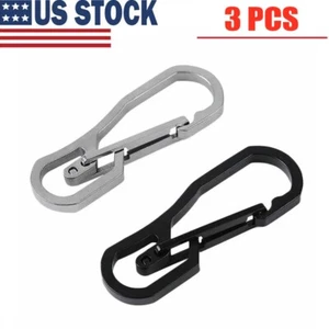 3x Stainless Steel Carabiner Key Chain Clip Hook Buckle Keychain Outdoor Hiking - Picture 1 of 12