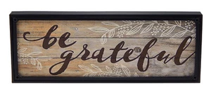 Insegna Casale Be Grateful Rustico Scaffale Sitter Cucina Pranzo Arredamento Casa Stampa - Foto 1 di 2