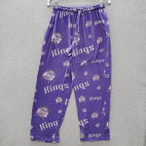 Sacramento Kings Men Sleepwear Medium Purple Logo Allover Print Pajama Pants Cover