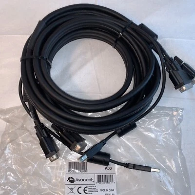 Avocent Cybex 12FT KVM Cable CBL0049 USB-B DVI-I Split Cable - Image 1 of 3