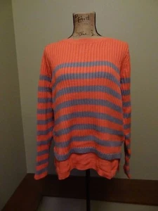 Neu Croft & Barrow Damen Pullover, L Large, koralle mit grauen Streifen - Bild 1 von 7