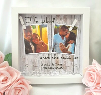 Personalised Engagement Frame,Engagement Gift,Engagement LED Frame - Image 1 of 4