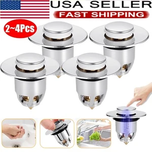 2/4Pc Universal Drain Filter Plug Core Bounce Sink Stopper Bathroom Kitchen Wash - Picture 1 of 10