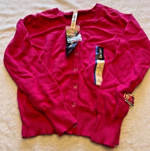 Cherokee Girl’s Sz S/P (6/6X) Pink Button Up Cardigan Sweater sparkly buttons - Picture 1 of 4