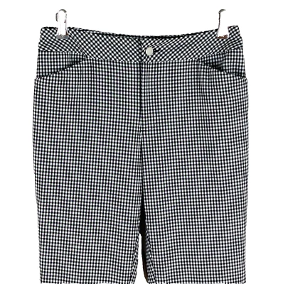 CHARTER CLUB check ankle pants womens size 6 stretch black white mid rise - Image 1 of 4