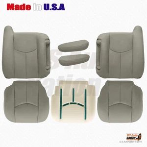 2003 to 2006 Chevrolet Tahoe 1500 Driver & Passenger Leather Covers Pewter Gray - Picture 1 of 60