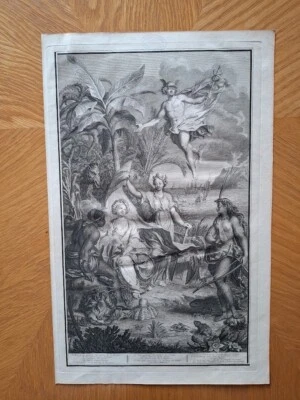 ANTIQUE FRENCH FRANCE ATLAS HENRI CHATELAIN TITLE PAGE COPPER ENGRAVING 1732 - Image 1 of 4