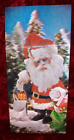 Vintage Santa Holographic Print Approximately 7" X 3" Santa At Mailbox With Bag