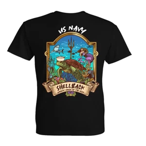 Camiseta gráfica militar USN Shellback Antigua Orden del Tridente Profundo Marina de los Estados Unidos - Imagen 1 de 2