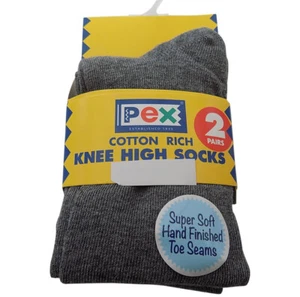Knee High Socks 2 pk Pex Graduate Colour Lt Grey - Picture 1 of 4