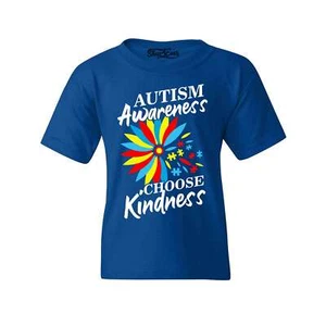 Autism Awareness Flower Choose Kindness Kids T-Shirt Autism Shirt - Picture 1 of 4