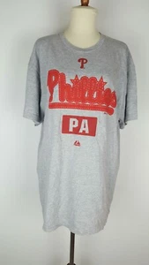 MAJESTIC HERREN GR. L PHILADELPHIA PHILLIES PA T-SHIRT grau TEE Baseball Grafik T - Bild 1 von 5
