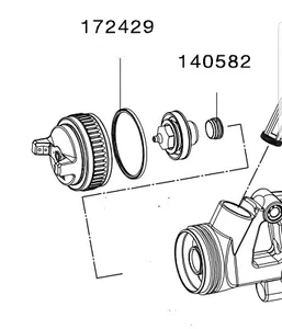 SATA Jet 4000 Air Cap Seal (172429) SATA Fluid Tip Element Seal (140582) COMBO - Picture 1 of 2