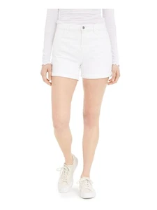 Jen 7 By 7 For All Mankind Womens White Stretch Zippered Cuffed Shorts 16 - Picture 1 of 11