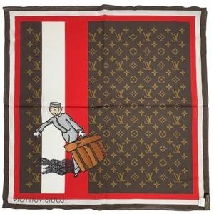 Louis Vuitton Monogram Groom Line Cotton Bandana Rouge Limited Quantity M72127 - Picture 1 of 2