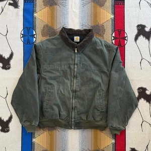 Vintage 90s Men’s Carhartt Santa Fe Quilt Lined Jacket Size 2XL Green Chore - Picture 1 of 11