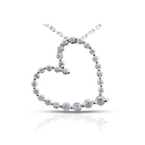 1 Carat F VS1 Round Cut Earth Mined Certified Diamonds 14k Gold Pendant + Chain - Picture 1 of 2