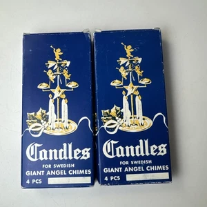 8 Vintage White Candles Swedish Giant Angel Chimes Christmas Tree Unused - Picture 1 of 6