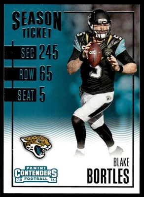 2016 PANINI CONTENDERS BLAKE BORTLES #95 JACKSONVILLE JAGUARS 1491 - Image 1 of 2