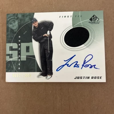 JUSTIN ROSE 2002 SP GAME USED RELIC ON CARD AUTO #’d 692/1000  - Image 1 of 4
