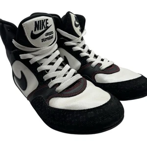 Nike Greco Supreme Wrestling Shoes Women’s 8.5 Men’s 7 Black White Athletic Rare - Picture 1 of 8