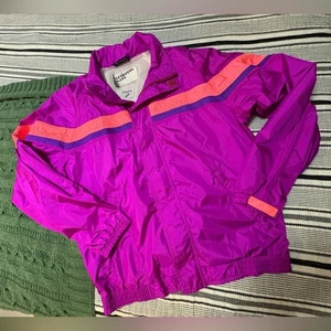 Vintage Starting Gate Permia Jacket Purple Coral 90s Windbreaker Large - Picture 1 of 6