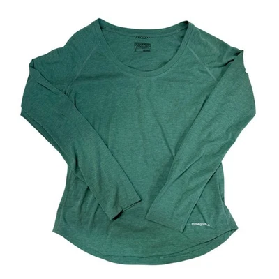 Camisa para mujer Patagonia manga larga nueve senderos talla M verde berilo Foto 1 de 4