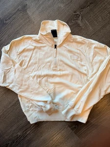Women’s The North Face Light Yellow Quarter Zip Cropped Long Sleeve Pullover XS - Picture 1 of 3