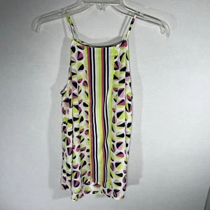 Crown & Ivy Dress Sun Dress Blue Pink Green Stripes Geometric Girls Medium - Picture 1 of 10