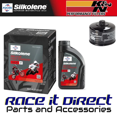Kit de aceite y filtro para BMW K1600 GTL exclusivo 2013-2016 Silkolene y K&N Foto 1 de 4