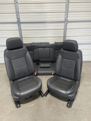 2019-2025 SIERRA Chevrolet SILVERADO FRONT & REAR Black Leather Seats - Image 1 of 4