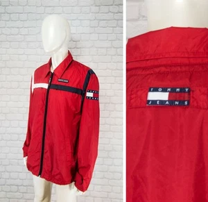 Tommy Hilfiger Vintage Rojo Retro Hombres Chaqueta Talla XL - Imagen 1 de 10