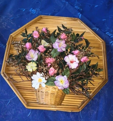 Trockengesteck 🍁mit Blüten🌺 für Wand Bild Rosen Korb 🌿💮🌿edel Weihnacht Mama - Bild 1 von 4