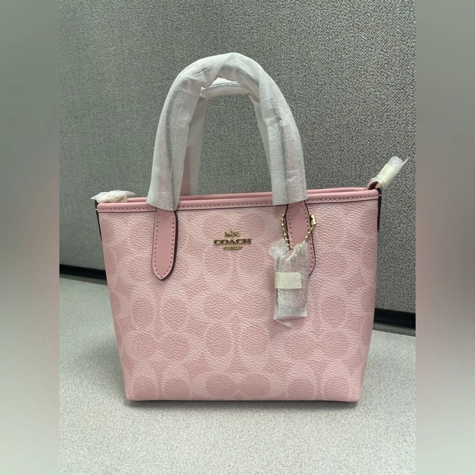 Mini Bolso de Mano COACH City Firma Lona CW032 Rosa Polvo Bandolera Outlet Nuevo Foto 1 de 4