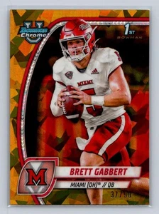 2024 Bowman U Chrome Sapphire #27 Brett Gabbert Gold Refractor 37/50-Miami - Picture 1 of 2