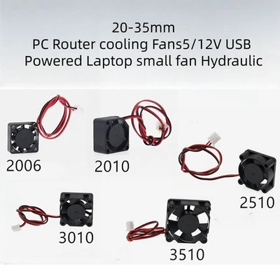 20-35mm 5/12V USB Powered PC Router Cooling Fans Laptop small fan Hydraulic - Image 1 of 4