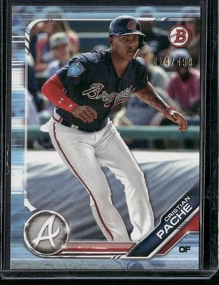 2019 Bowman #BP-62 Cristian Pache Prospects Sky Blue #/499 - Image 1 of 2