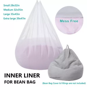 Bean Bag Inner Liner No Filler - Easy Cleaning Bean Bag Insert Replacement Cover - Picture 1 of 16