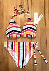 Neu Esprit Neckholder Bikini Set 75B Gr. 40 gefütterter Bikini Treasure Beach - Bild 1 von 3