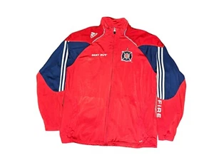 Chicago Fire 🔥⚽️ Best Buy Adidas Navy Full Zip Patched Jacket Climalite Size M - Picture 1 of 8