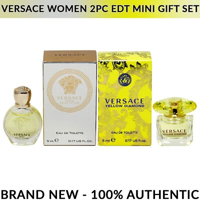 Versace Mujeres Mini Juego de Regalo de Eros Pour Femme y Diamante Amarillo (EDT 5 ml) - NUEVO Foto 1 de 2