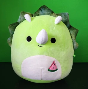 Squishmallows Tristan The Triceratops 9" Plush Green Dinosaur Watermelon Stuffed - Picture 1 of 3