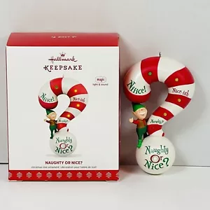 2017 Hallmark NAUGHTY OR NICE? Magic Ornament Batteries Included - Picture 1 of 4