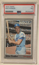 1970 Topps WES PARKER Baseball Card #5 PSA 7 NM Los Angeles Dodgers