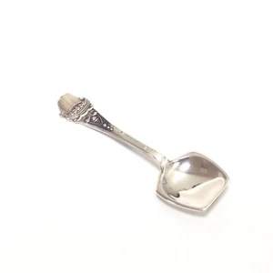 Brodrene Lohne Norway 830 Silver Salt Mustard Cruet Viking Sail Boat Spoon 2-1/4 - Picture 1 of 7