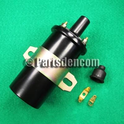IGNITION COIL FITS POINTS IGNITION GT40 OEM QUALITY BARREL STYLE WITH TERMINALS - image 1 of 4