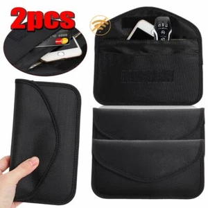 2PCS RFID Signal Blocking Shielding Pouch Faraday Bag Cell Phone Wallet Blocker - Picture 1 of 12