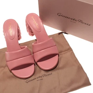Gianvito Rossi NWB Florea Mule Heeled Sandals Size 38.5 US 8.5 in Camellia Pink - Picture 1 of 11